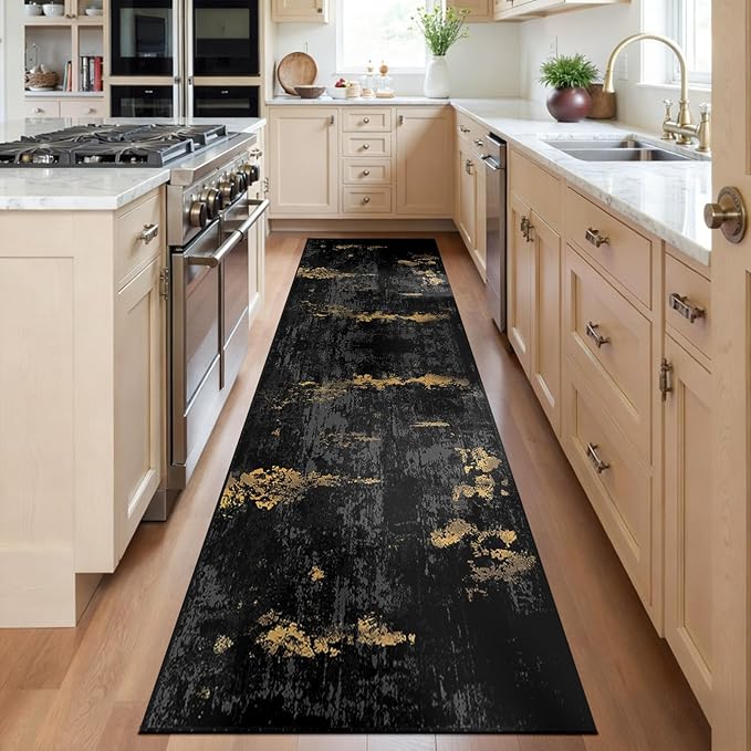 RELEANY Washable Area Rugs 2'x6' Non-Slip Modern Abstract Soft by RELEANY