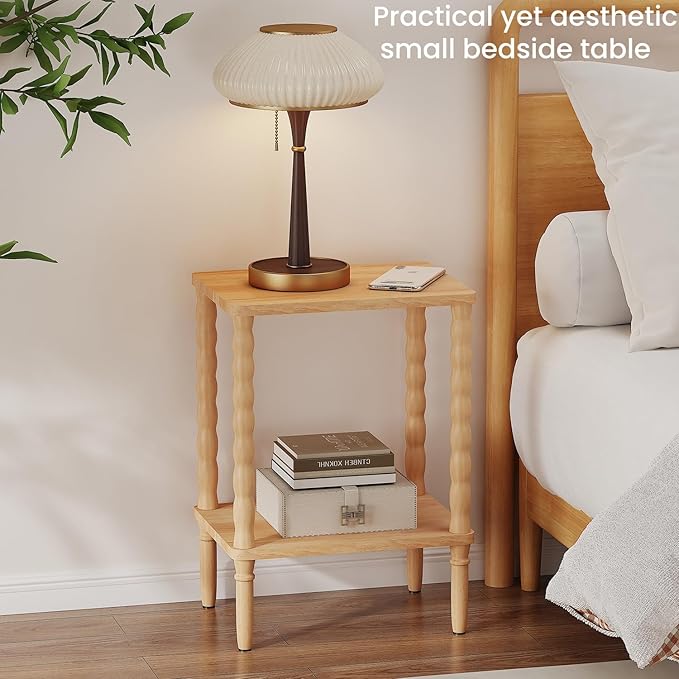 Solid Wood Side Table, Small Retro End Table, Narrow Couch Side Table - Image 4