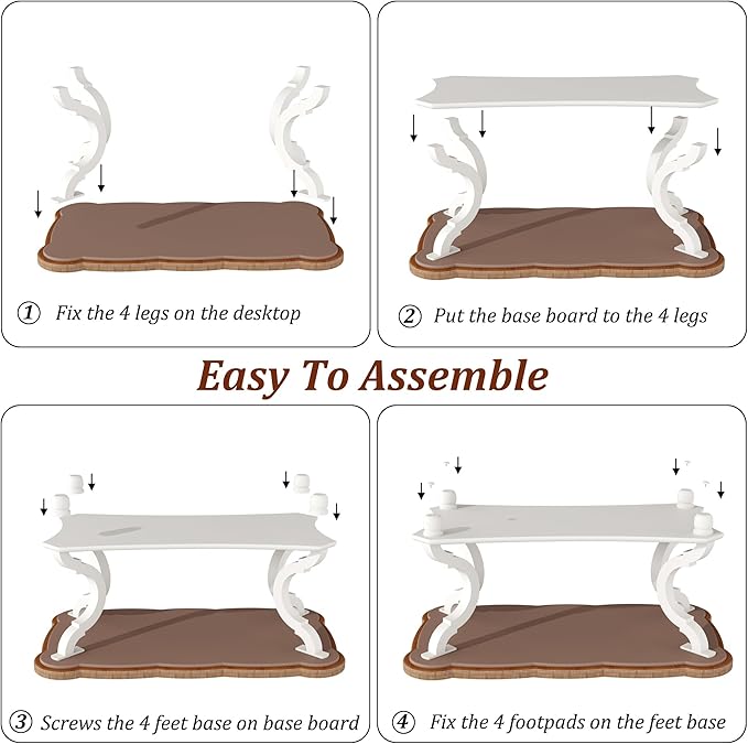Function Home Farmhouse Coffee Table, 2-Tier Center Table - Image 9