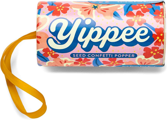 Modern Sprout Seed Confetti Poppers with Flower Seeds - Party Favors for Outdoor Wedding, Birthday & Parties - Non-Toxic, Plastic-Free & Pollinator Safe Plantable Seed Paper - Pink Yippee (Pack of 12)