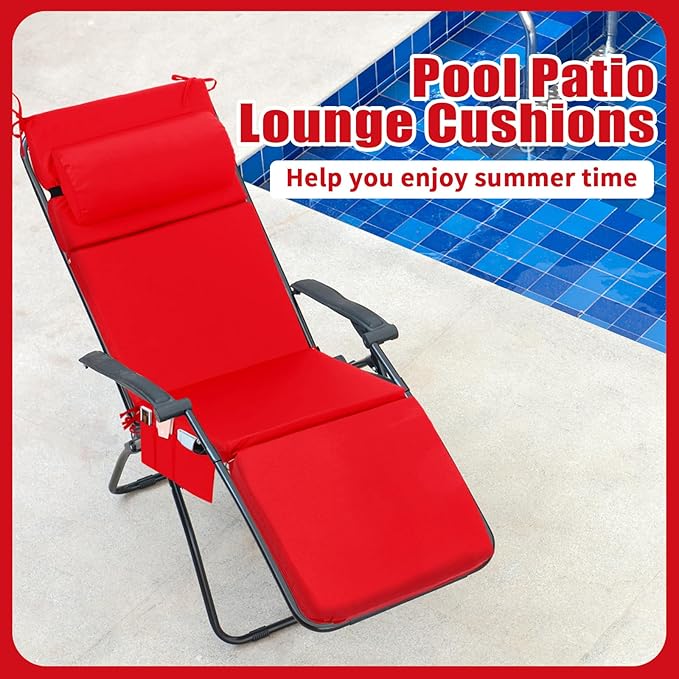 Wenqik 2 Pcs Outdoor Chaise Lounge Cushion - Image 4
