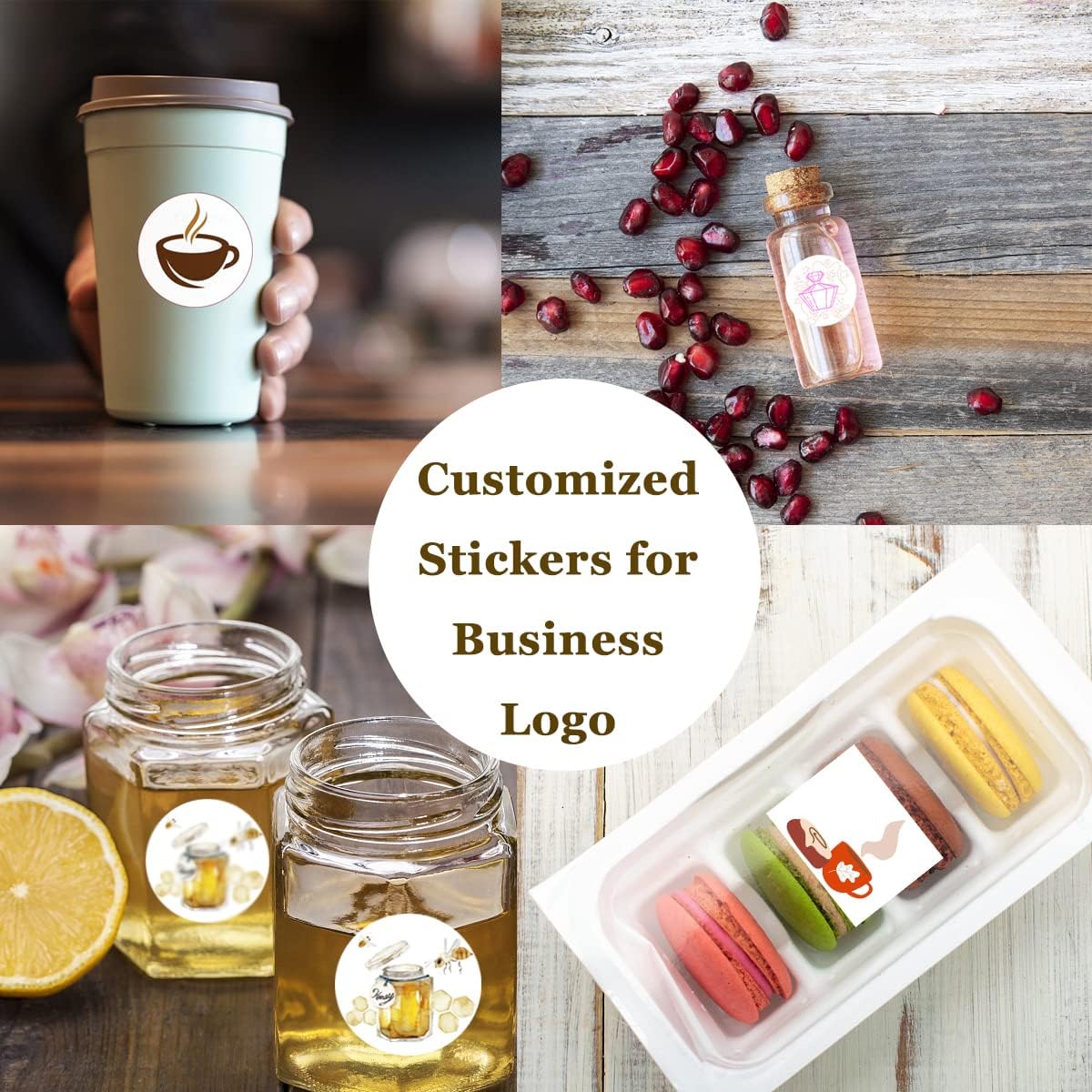 Custom Stickers 70-1000 Personalized Labels for Birthday Party Wedding, Customized Stickers for Business Logo(Fancy Frame)