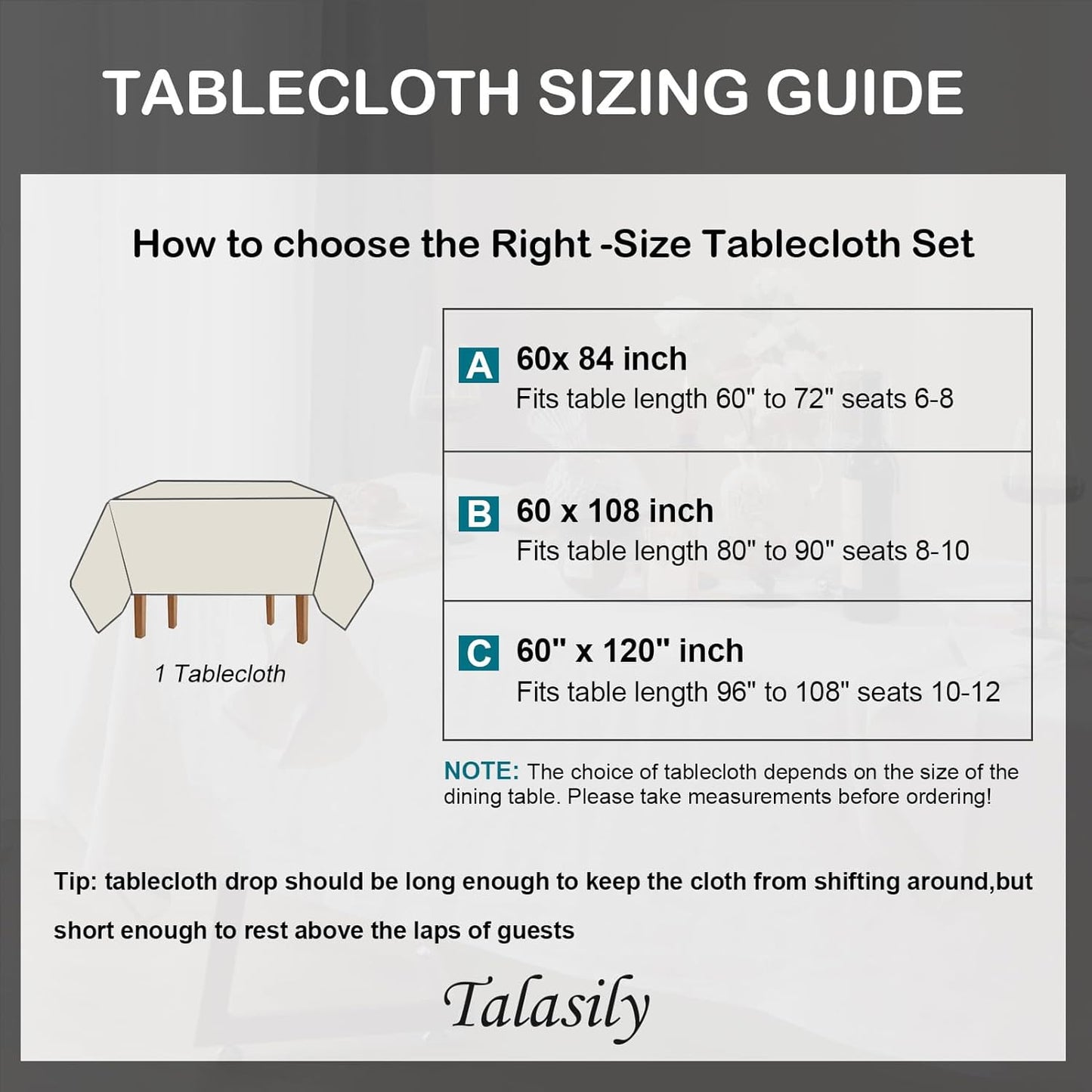 Talasily Linen Tablecloth 100% Pure Linen Table Cloth 60x108 Inches Rectangle Tablecloths Washable Cloths for Kitchen, Dining, Buffet Parties, Holidays, Picnic,Weddings and Restaurants-Forest Green