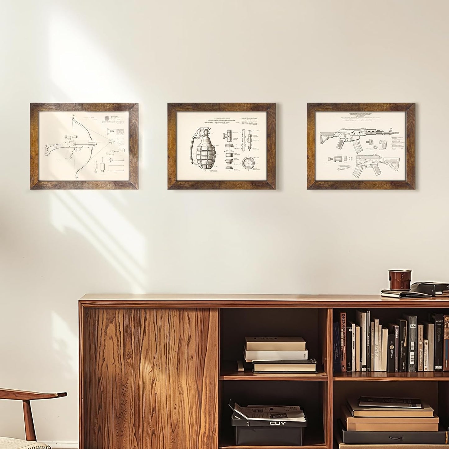 PETAFLOP 8.5x11 Picture Frame Rustic Certificate Frames Wall Tabletop Display Horizontally or Vertically, 7 Pack