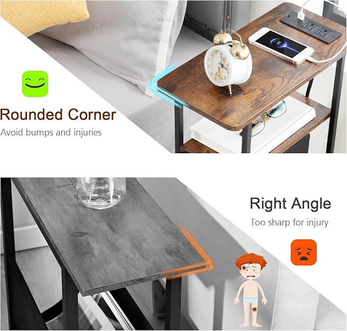 LOAKEKEL Narrow End Tables Living Room Set of 2 - Image 8