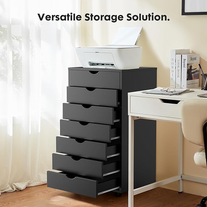 OLIXIS 7 Drawer Mobile File Cabinet Under Desk Storage Organization - Image 4