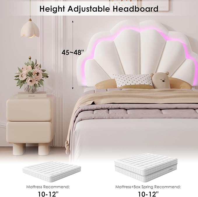 HIFIT Twin Upholstered Smart LED Bed Frame - Image 7