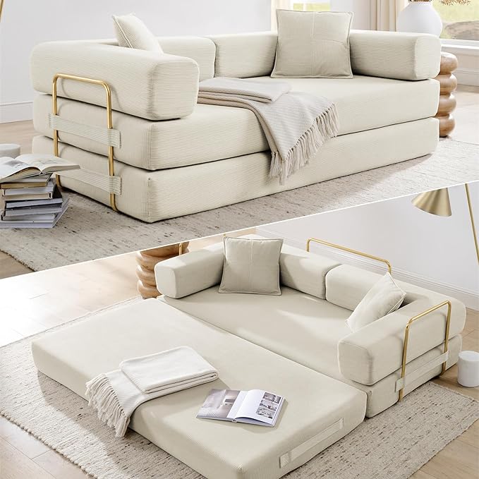 HANXIN 78 Inch Convertible Sleeper Sofa Bed, Folding Floor Mattress Couch by HANXIN