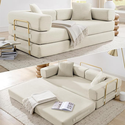 HANXIN 78 Inch Convertible Sleeper Sofa Bed, Folding Floor Mattress Couch by HANXIN