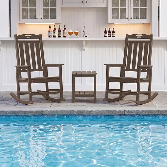 Outdoor Adirondack Rocking Chairs All-Weather HDPE Patio Rocker Chair - Image 2