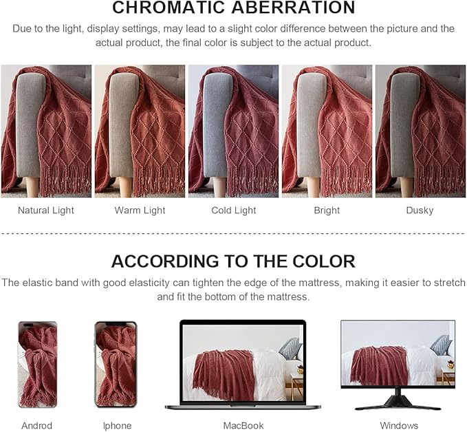 BOURINA Burgundy Throw Blanket 60x80 Inches Throw Textured Solid Soft Sofa - Image 7