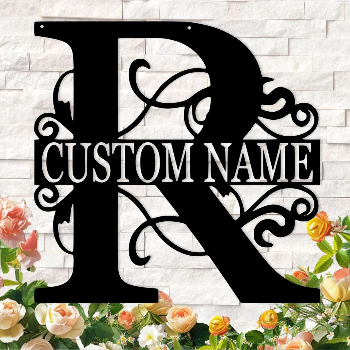 Custom Metal Name Sign, Personalized Family Last Name Signs for Home, Split Letter Monogram Wall Art Decor, Customized Metal Signs for Outdoor, Personalized Wedding Housewarming Gift