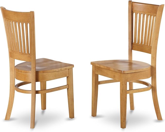 East West Furniture ANVA5-OAK-W 5 Piece Dining Set Includes a Round Dining Room - Image 6