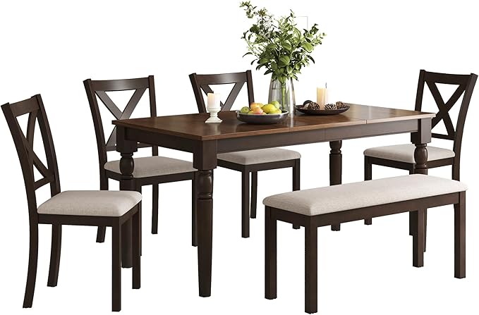 AMERLIFE 6-Piece Farmhouse Dining Table Set - Image 9