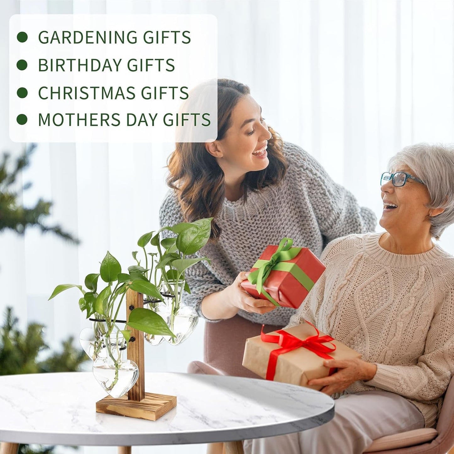 Plants Propagation Stations Plant Terrarium Kit Glass Planters for Indoor Plants House Plant Accessories Gift for Women - 4 Love Bulb Vase