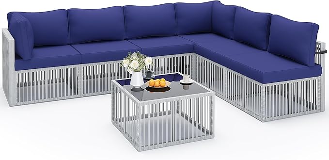 Pamapic 7-Piece Outdoor Sectional Set, Large Wicker Patio Furniture Set - Image 2