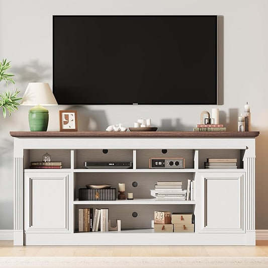 IDEALHOUSE Farmhouse TV Stand for TVs Up to 75", Entertainment Center by IDEALHOUSE