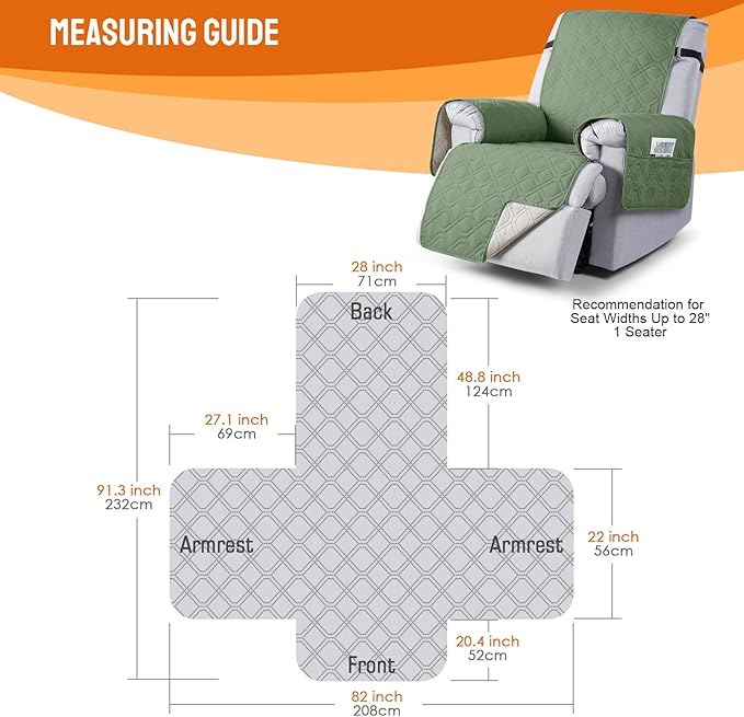 VANSOFY 100% Waterproof Recliner Chair Covers, Recliner Cover Non-Slip Dog - Image 2