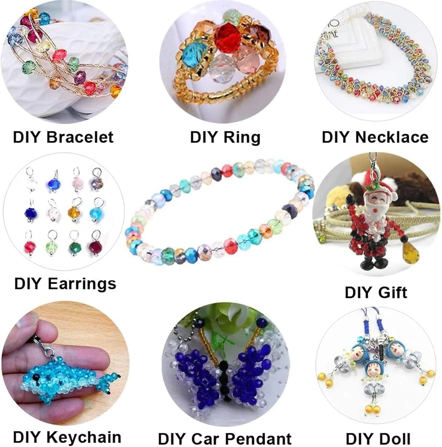 200 Pcs 6MM Crystal Glass Beads Set - Purple Rondelle Faceted Spacers for Jewelry, Bracelets, DIY Crafts