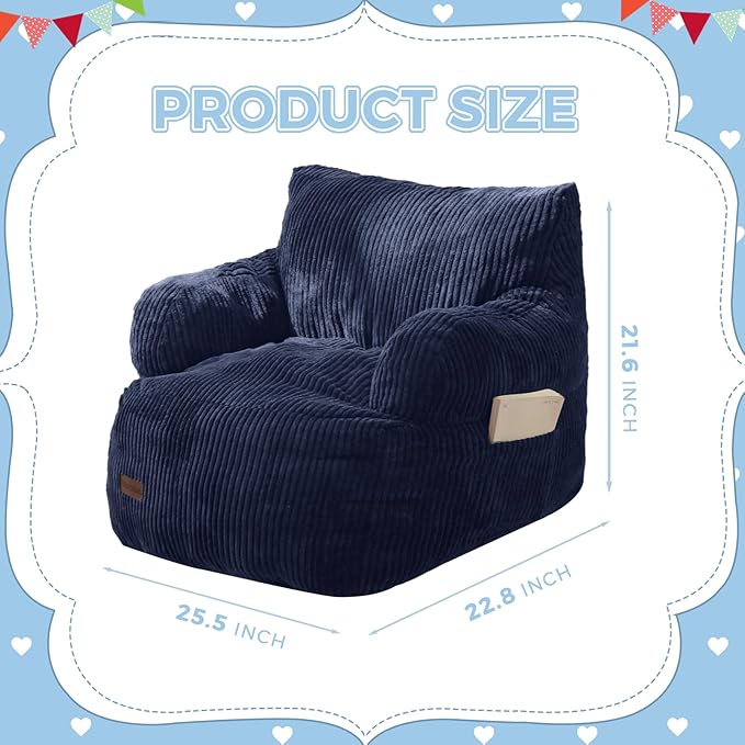 MAXYOYO Kids Bean Bag Chair, Stuffed Toddler Bean Bag Sofa - Image 2