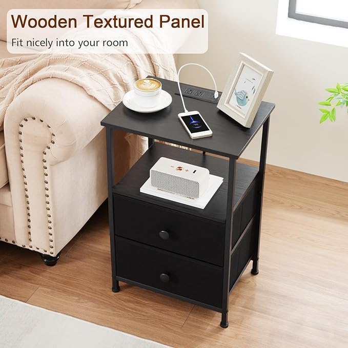 LOAKEKEL Night Stand Set 2, End Tables - Image 8