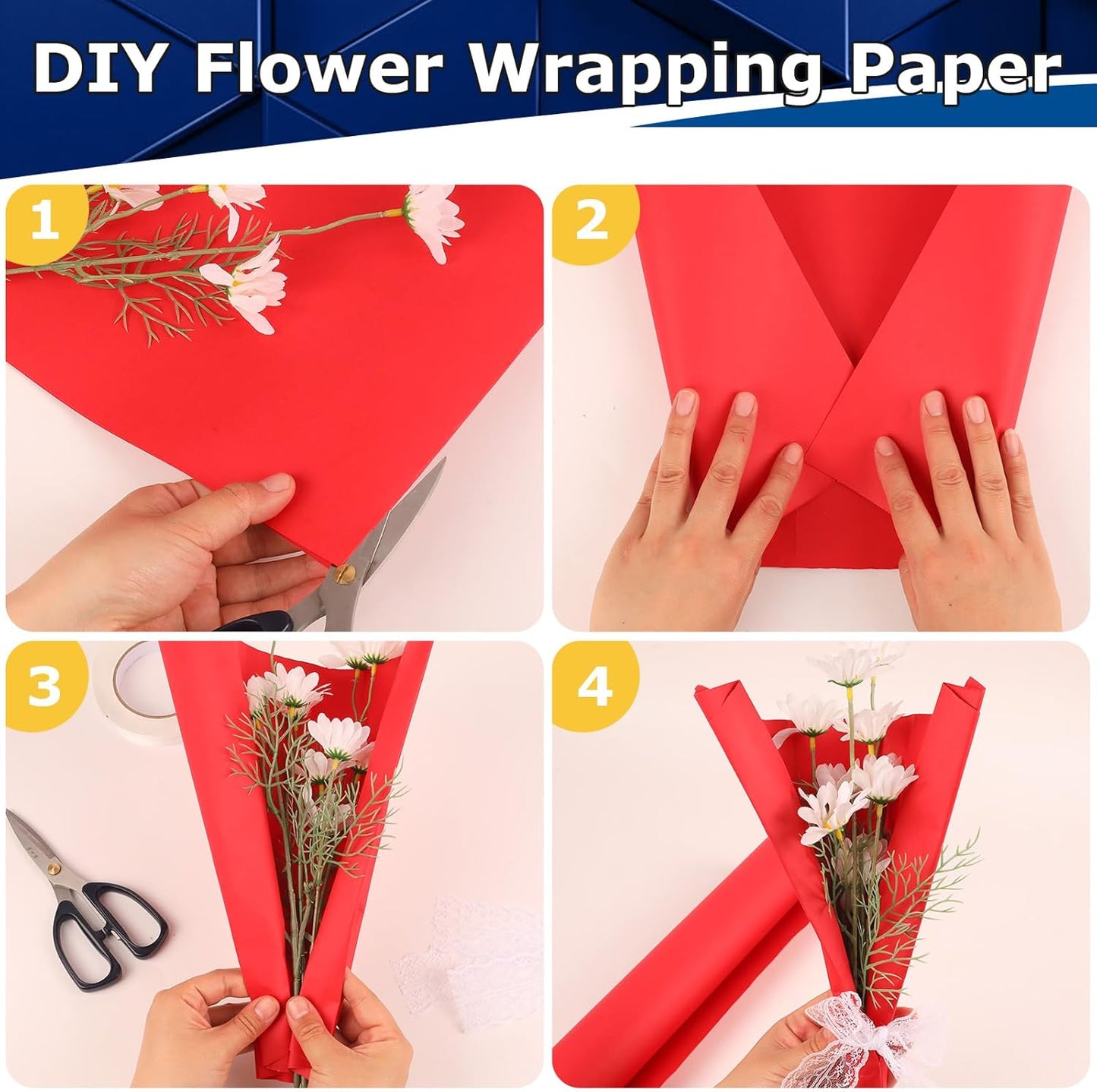 Vanhench 30"×1200" (100') Red Wrapping Paper Roll, Craft Paper for Wedding, Birthday, Holiday & Mother's Day Gifts Wrapping, Bulletin Board Paper