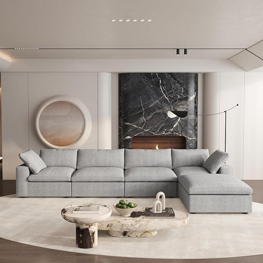 Cloud Couch Modular Sectional Sofa, 160.6" L Shaped Convertible Sectional Sofas by SofaFurniture