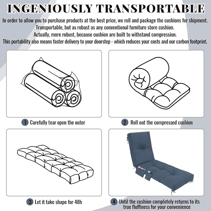 Outdoor Chaise Lounge Cushions - Image 3