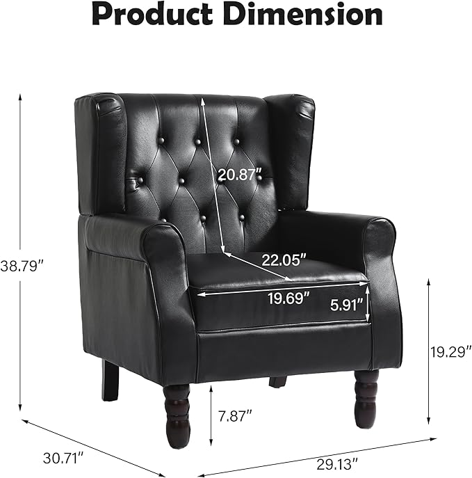 Mid-Century Modern Wingback Accent Chair - Image 2