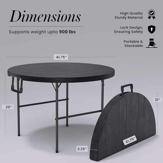 Our Modern Space 3.5 Feet Circular Round Foldable Table - Image 2