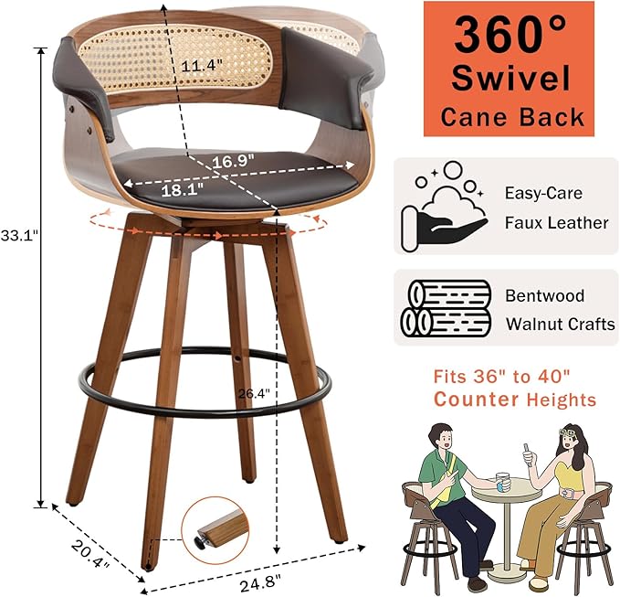 Counter Height Bar Stools Set of 3 - Image 2