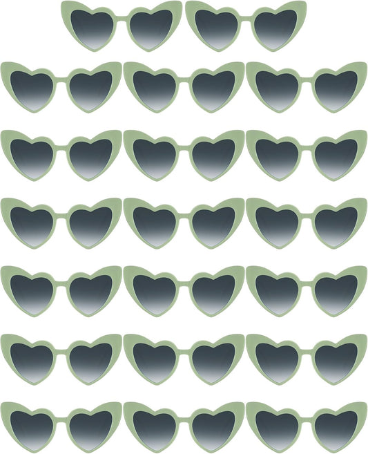 Flutesan 20 Pairs Retro Heart Sunglasses Vintage Cat Eye Heart Glasses Women Bachelorette Bride Sunglasses Bulk