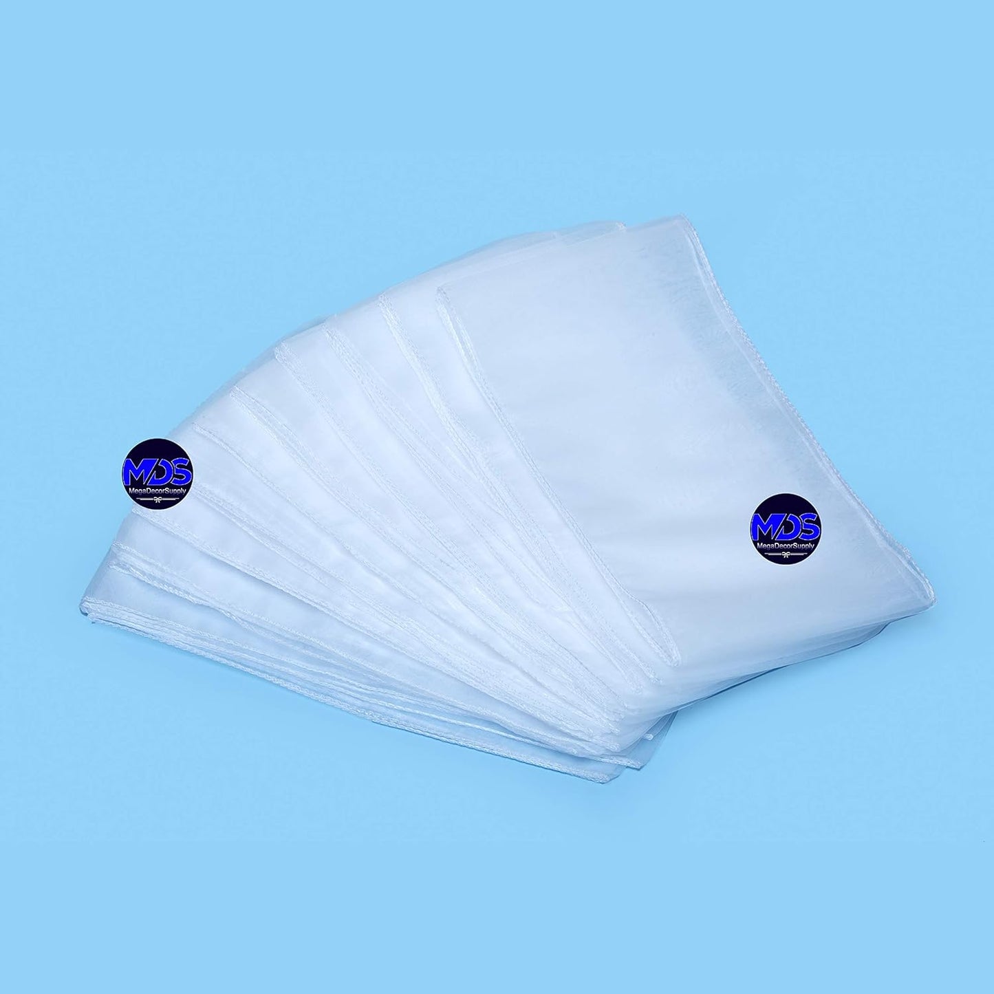 MDS Pack of 10 PCS Organza Chair Sashes Wider Dining Chair Bows Ribbon Tie Back for Wedding Party Birthday Bridal Shower Reception Event Banquet Home Chair Cover Decoration - White