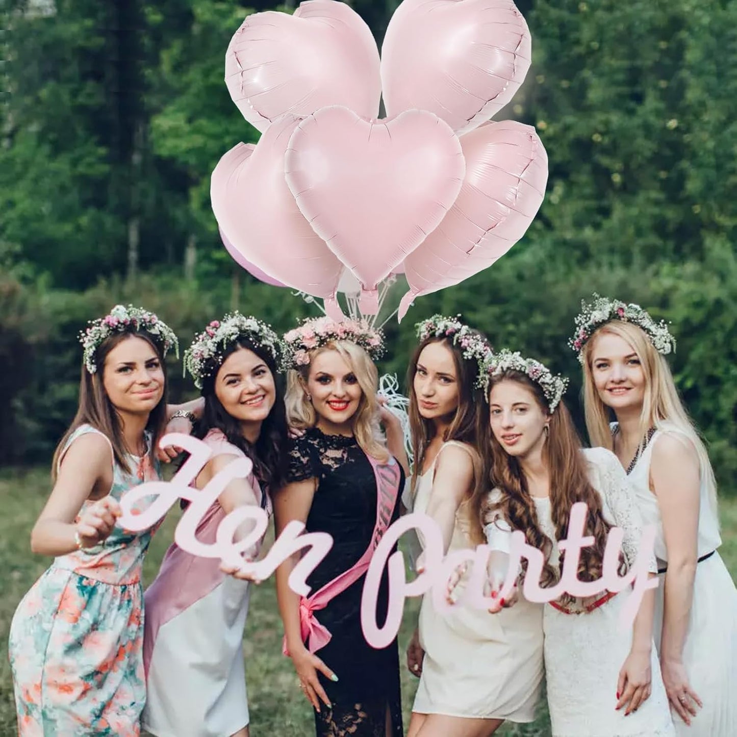 TONIFUL 15Pcs 18 Inch Baby Pink Heart Balloons Pastel Pink Heart Shape Foil Mylar Balloons Decoration for Birthday Valentine's Day Wedding Bridal Shower Anniversary Engagement Party Supplies