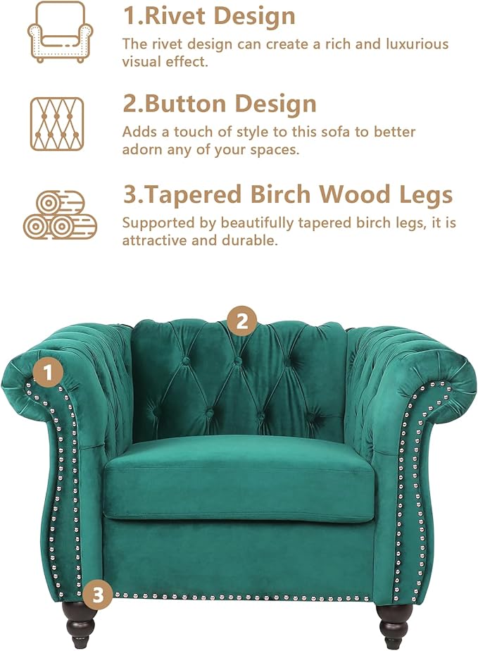 AVZEAR Living Room Accent Chair, Upholstered Sofa Chair Single Sofa Chair - Image 6
