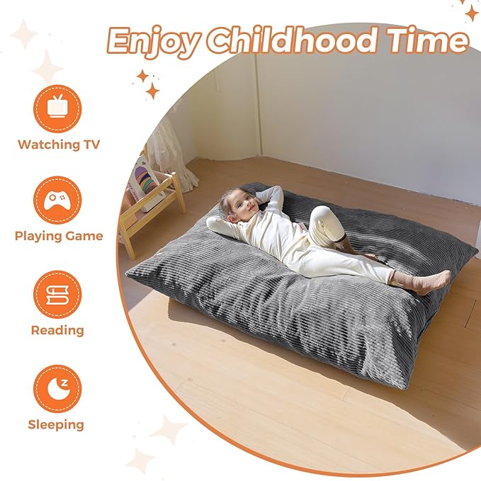 MAXYOYO 3 in 1 Kids Bean Bag Chair Couch, Convertible Chair Folds from Bean Bag - Image 8