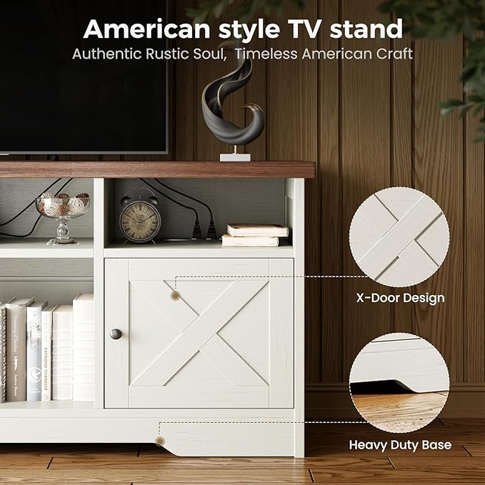 Casaottima TV Stand for 65 Inch TV, Farmhouse Entertainment Center - Image 5