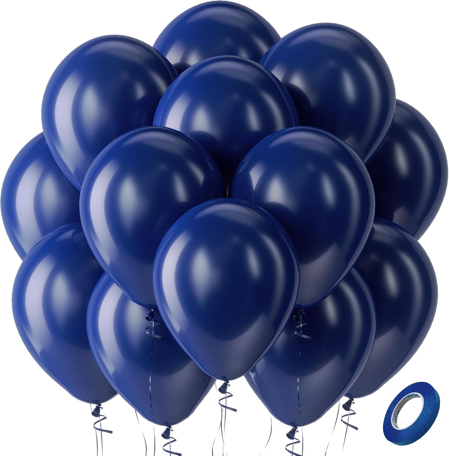 Bezente Navy Blue Latex Party Balloons, 100 Pack 12 inch Round Helium Navy Balloons for Wedding Graduation Birthday Party Backdrop Decorations