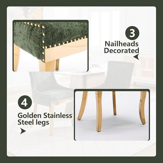 Upholstered Dining Chairs Set of 4, Modern Fabric Side Chairs - Image 6