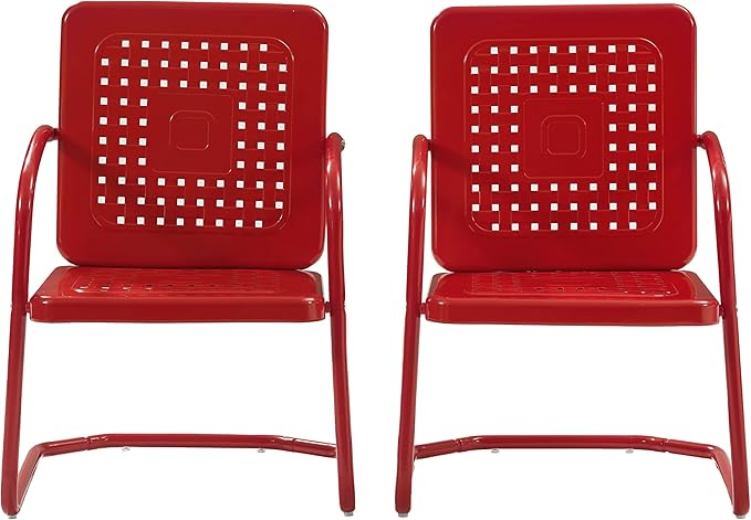 Crosley Furniture Bates 2-Piece Outdoor Chair Set, Retro Metal Patio Chairs - Image 4