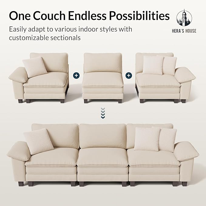 HERA'S HOUSE 158" Modular Sectional Sofa, Oversized U Shaped Couches - Image 7