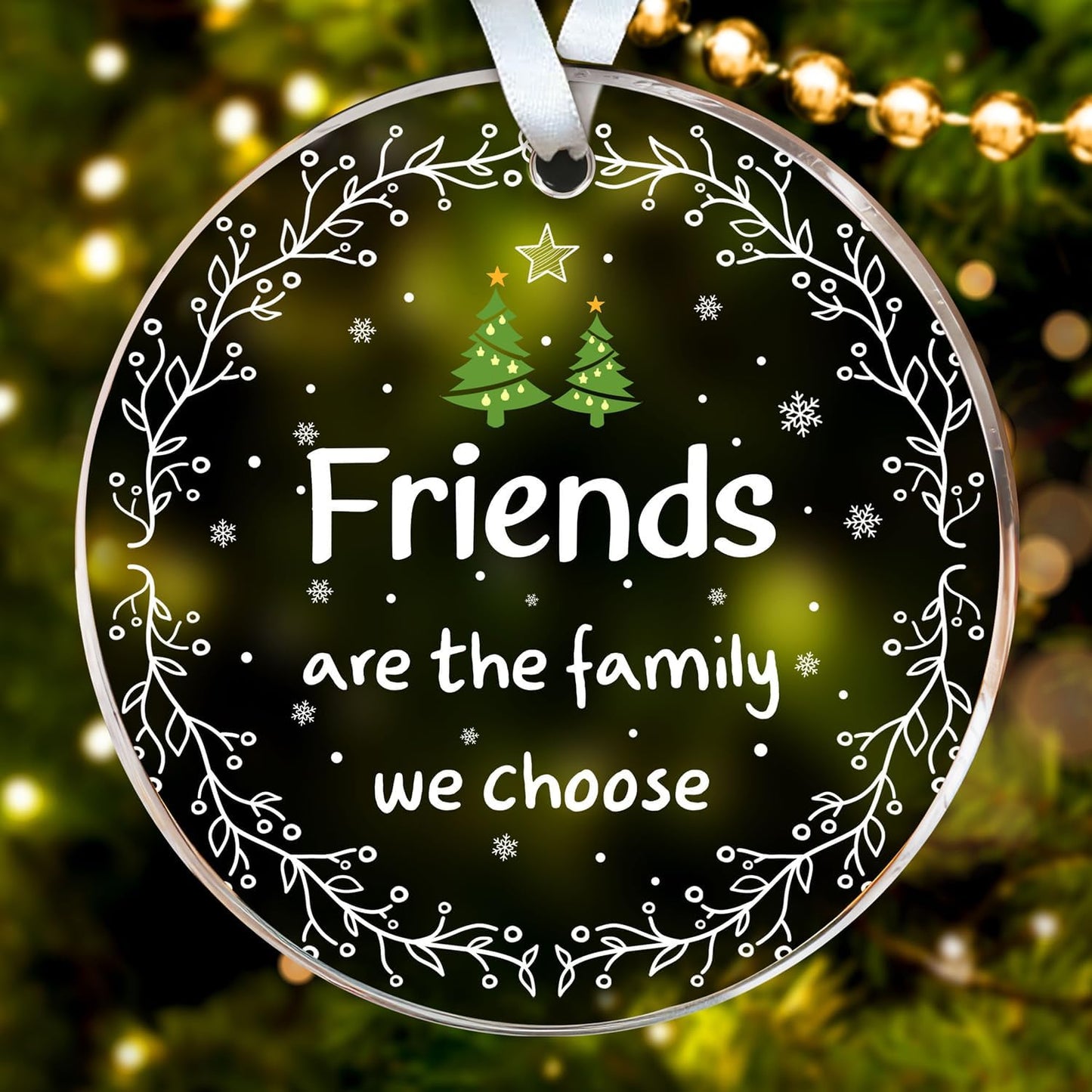 HEXMOZ Best Friend Ornaments for Women - Friends Christmas Ornaments Gifts - Friendship Gifts for Friend Female, BFFs, Besties, Soul Sisters, Friends Group Keepsake Christmas Tree Decoration