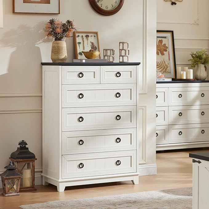 Joaxswe Farmhouse 6 Drawer Dresser - Image 6