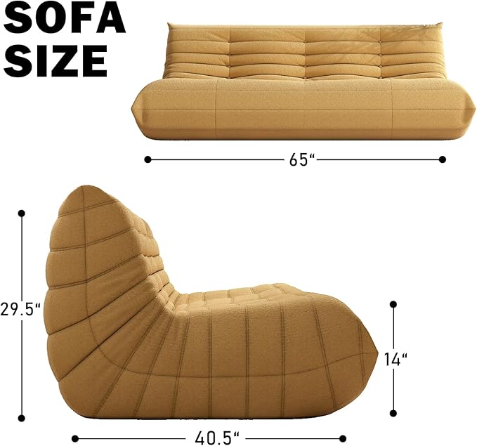 YVDNHP Big Bean Bag Chairs for Adults, 3 Seater Large Bean Bag Chair Sofa - Image 2