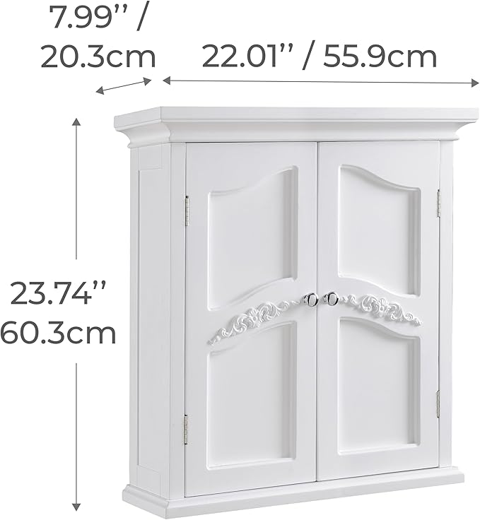 Teamson Home Versailles 22" x 24" Bathroom Wall Cabinet - Image 2