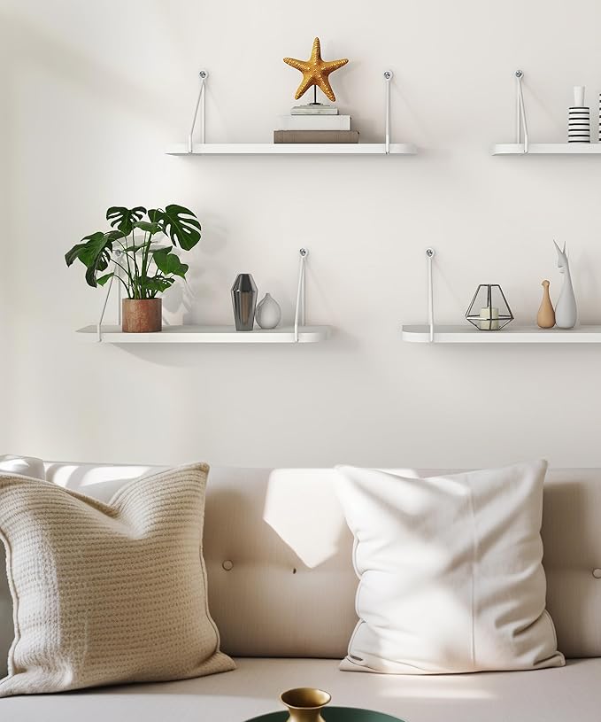 Afuly White Shelves for Wall, Floating Shelf Bathroom, Wall Mounted Shelves for - Image 2