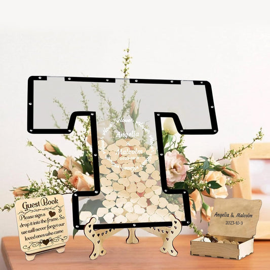 Personalized Wedding Guest Book Alternative Custom Name & Date Guestbook Sign Customized Guest Book Drop Box Decor for Wedding Anniversary Party Birthday(Style 2)