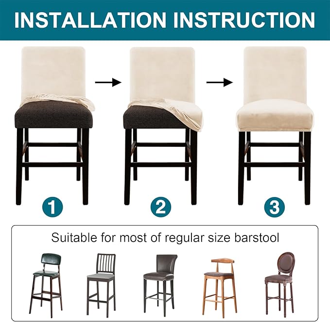 Turquoize Bar Stool Covers 4 Pack Bar Stool Covers - Image 5