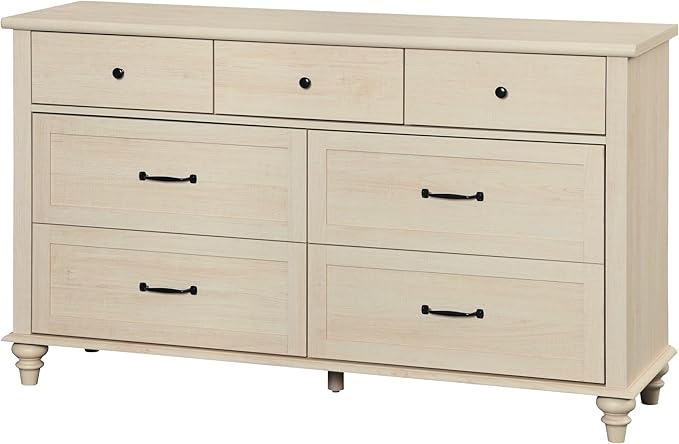 WAMPAT Beige 7 Drawers Dresser for Bedroom, Wide Chest of Drawers Kids Dresser - Image 9