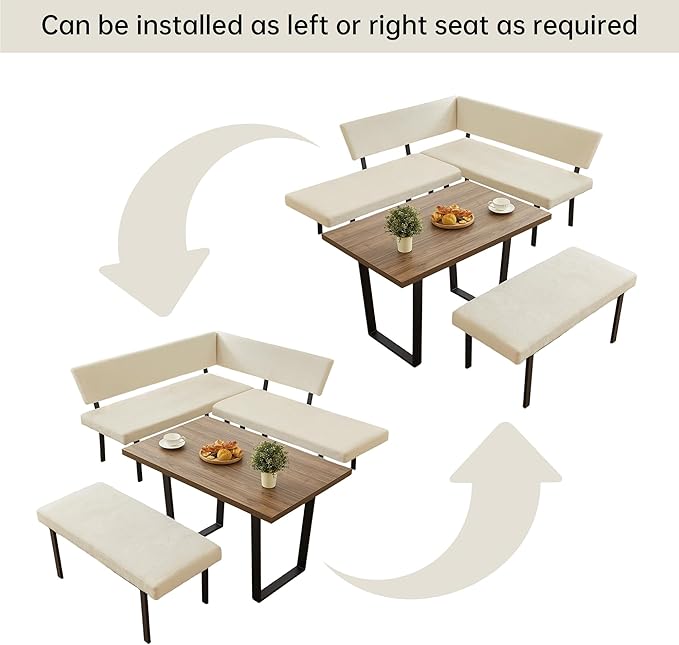 HIPIHOM 3-Piece Corner Dining Table Set - Image 4